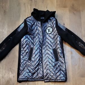 Black and Silver Quilted Jacket